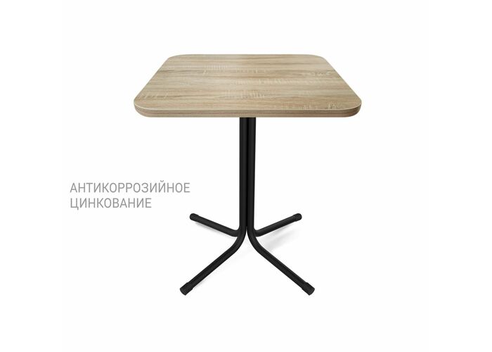 Стол Sheffilton SHT-TU7-1/60/60 ЛДСП черный (цинк)/дуб сонома