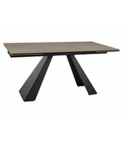 Стол обеденный SIGNAL SALVADORE Ceramic Sabbia светло-коричневый/черный мат, 160-240/90