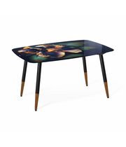 Стол Sheffilton SHT-TU12/TT32 118/77 стекло/МДФ ночной цветок/темный орех/черный