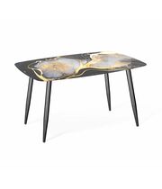 Стол Sheffilton SHT-TU14/TT32 118/77 стекло/МДФ черный алмаз/черный муар