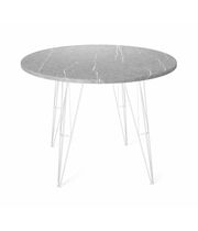 Стол Sheffilton SHT-TU10/TT 90 МДФ артикул SHT-T228 белый муар/серый мрамор