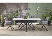 Стол обеденный HALMAR PLATAN белый мрамор/чер..