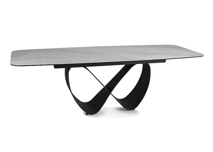 Стол обеденный SIGNAL INFINITY Ceramic Nature Cloud белый/черный, 160-240/95