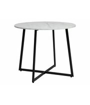 Стол обеденный SIGNAL LUNA белый мрамор/черный, 90