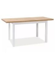 Стол обеденный SIGNAL ADAM дуб ланселот/белый мат 90-125/65