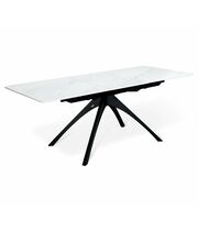 Стол Sheffilton SHT-T76 белый мрамор/черный