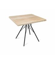 Стол Sheffilton SHT-TU34-P/TT 80/80 МДФ артикул SHT-T209 черный муар/дуб сонома светлый