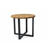 Стол обеденный SIGNAL ROLF дуб натуральный/черный, 90/78