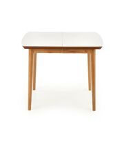 Стол обеденный HALMAR BARRET белый матовый/дуб лефкас, 90-190/80/75