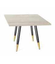 Стол Sheffilton SHT-TU14/TT 80/80 ЛДСП артикул SHT-T181 черный муар/золото/дуб беленый