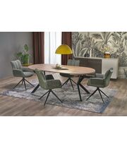 Стол обеденный HALMAR PERONI орех/черный, 100-250/100/75