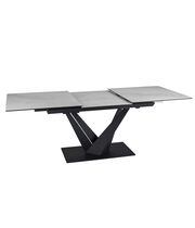 Стол обеденный SIGNAL SORENTO Ceramic Nature Cloud белый/черный мат, 160-220/90