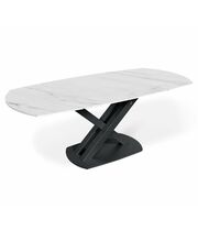 Стол Sheffilton SHT-T75 белый мрамор/черный