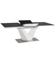 Стол обеденный SIGNAL ALARAS II 160 раскладной, черный/белый лак, 160-220/90/76