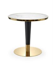 Стол обеденный HALMAR MORATA белый мрамор/черный/золотой, 79/74