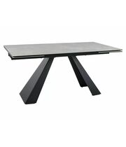 Стол обеденный SIGNAL SALVADORE Ceramic Diamond Cream кремовый/черный мат, 160-240/90