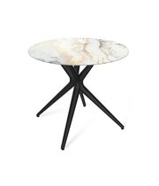 Стол Sheffilton SHT-TU30/TT32 80 СТЕКЛО/МДФ черный/античный белый