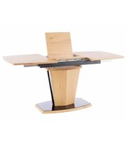 Стол обеденный SIGNAL HOUSTON дуб/дуб/черный лак, 120-160/80/76