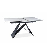 Стол обеденный SIGNAL WESTIN SC эффект белого мрамора/черный мат, 120-160/80/76