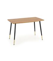 Стол обеденный HALMAR TRIPOLIS дуб золотой/черный, 120/70/76