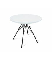 Стол Sheffilton SHT-TU34-P/80 МДФ артикул SHT-T143 черный муар/белоснежная шагрень