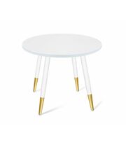 Стол Sheffilton SHT-TU14/80 МДФ артикул SHT-T49 белый муар/золото/белоснежная шагрень