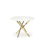 Стол обеденный HALMAR RAYMOND 2 белый мрамор/золотой, 100/73