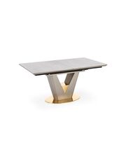 Стол обеденный HALMAR VALENTINO светло-серый/золотой, 160-220/90/76