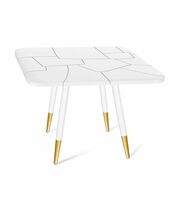 Стол Sheffilton SHT-TU14/TT30 83/83 артикул SHT-T211 белый муар/золото/белый