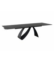 Стол обеденный SIGNAL DIUNA Ceramic Sahara Noir черный мрамор/черный мат, 160-240/90/76