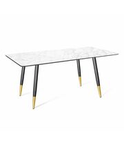 Стол Sheffilton SHT-TU14/ТT27-1 120/76 пластик HPL черный муар/золото/белая аврора