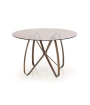 Стол обеденный HALMAR LUNGO коричневый/античное золото, 120/76