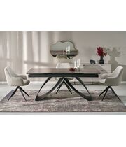 Стол обеденный HALMAR HILARIO орех/черный, 180-260/90/75