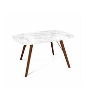 Стол Sheffilton SHT-TU9-2/TT32 118/77 стекло/ЛДСП темный орех/белый мрамор