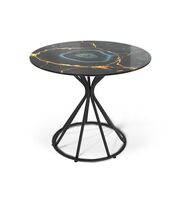 Стол Sheffilton SHT-TU4-1/TT32 80 СТЕКЛО/МДФ черный/титановый кварц