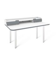 Стол Sheffilton SHT-TU65/TT31 120/65 ЛДСП белый/белый шагрень/серый