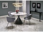 Стол обеденный HALMAR GARET белый мрамор/черн..