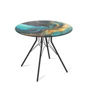 Стол Sheffilton SHT-TU34-P/TT32 80 СТЕКЛО/МДФ черный/королевский синий