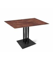 Стол Sheffilton SHT-TU6-BS2/TT21-6 100/75 керамика  чёрный/коричневая сепия