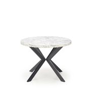 Стол обеденный HALMAR PERONI белый мрамор/черный, 100-250/100/75