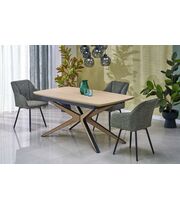 Стол обеденный HALMAR JAMES натуральный/черный/натуральный, 160-220/90/76