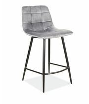 Стул барный SIGNAL MILA H-2 Velvet Bluvel 14 серый/черный мат
