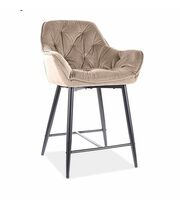 Стул барный SIGNAL CHERRY H-2 Velvet Bluvel 28 бежевый/черный мат