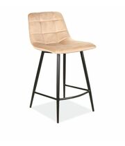 Стул барный SIGNAL MILA H-2 Velvet Bluvel 28 бежевый/черный мат