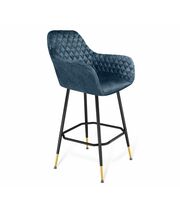 Стул барный Sheffilton SHT-ST38/S131 синий пепел/черный муар/золото