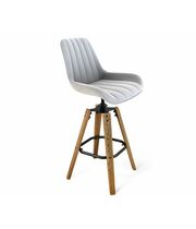 Стул барный Sheffilton SHT-ST37/S93 артикул СТ-358 серое облако/корич.брашир./черный муар