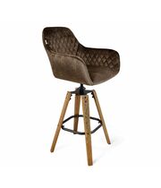 Стул барный Sheffilton SHT-ST38/S93 корич. трюфель/браш.коричн./черный муар