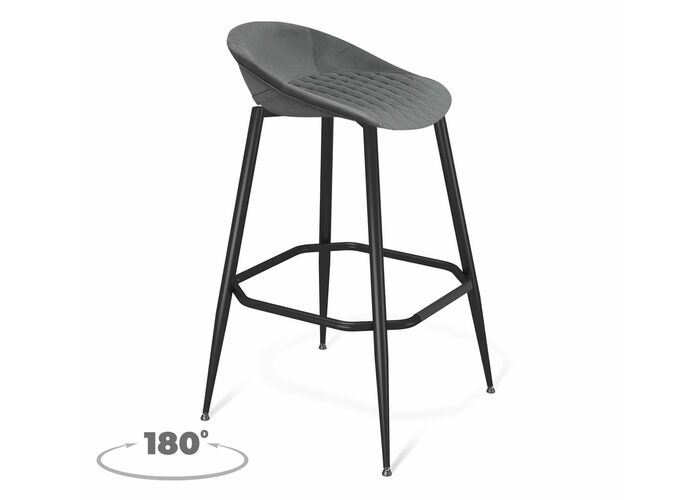 Стул барный Sheffilton SHT-ST19-SF2/S1480 туманная дымка/черный муар, поворотный