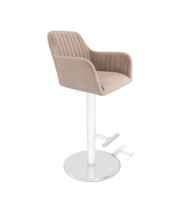 Стул барный SHT-ST38-1/S128 латте/хром/белый муар