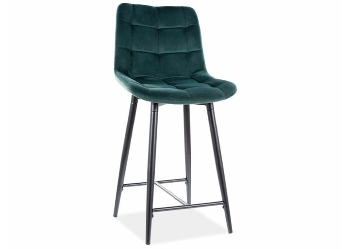 Стул барный SIGNAL CHIC H-2 Velvet Bluvel 78 зеленый/черный